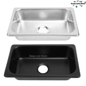RV 304 évier inox cuisine rectangulaire lavabo à main évier avec sortie d'égout 40mm pour bateau caravane Yachts bateaux