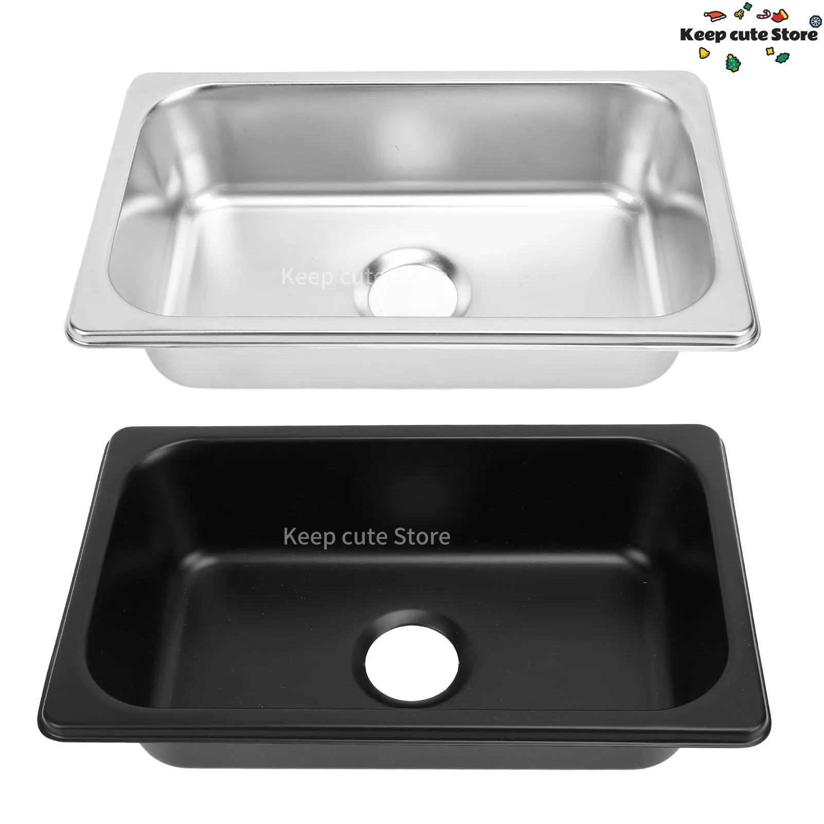 RV 304 évier inox cuisine rectangulaire lavabo à main évier avec sortie d'égout 40mm pour bateau caravane Yachts bateaux