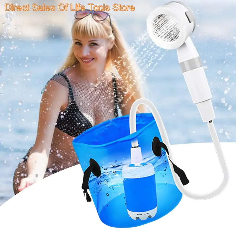 Pompe de douche de Camping extérieure portative de douche de Camping de 2025, pompe de douche électrique Rechargeable de mise à niveau avec l'affichage numérique Intelligent – Image 2