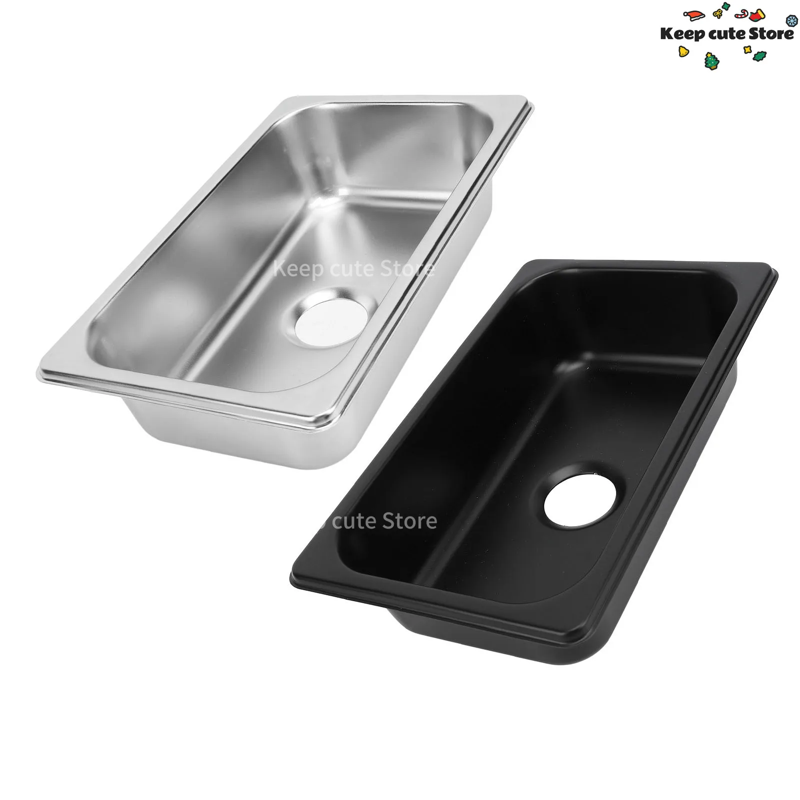 RV 304 évier inox cuisine rectangulaire lavabo à main évier avec sortie d'égout 40mm pour bateau caravane Yachts bateaux – Image 3